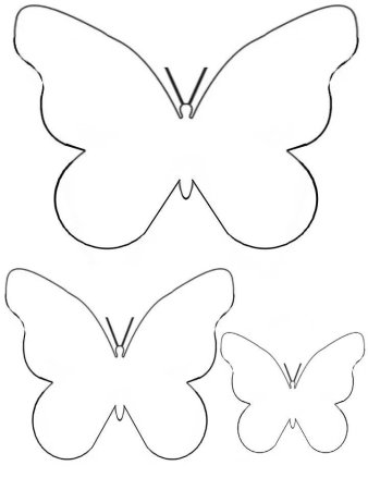 Трафареты бабочек для вырезания из бумаги разных размеров (48 фото)