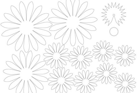 Трафарет цветов для вырезания
