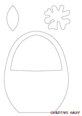 Корзинка трафарет для вырезания