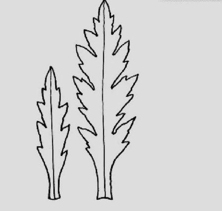 Трафарет листочка ромашки