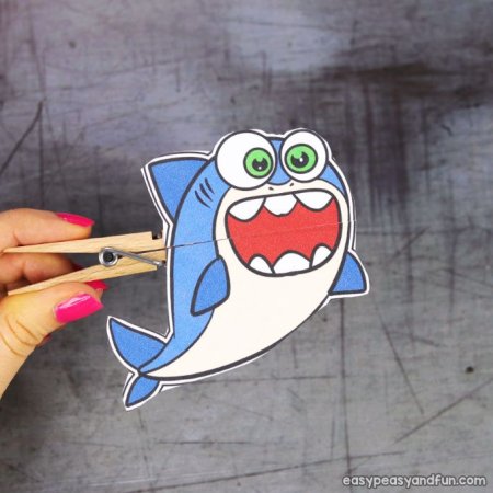 Shark Clothespin Puppets