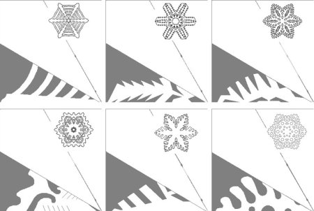 Трафареты красивых снежинок из бумаги схемы для вырезания (48 фото)