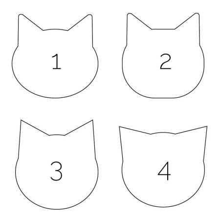 Трафарет котика из фетра
