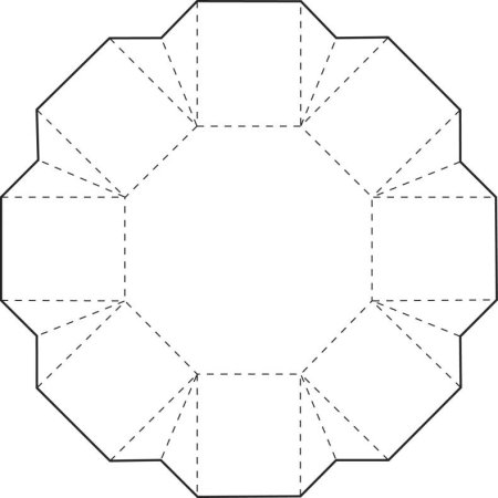 Развертка шестигранной коробки