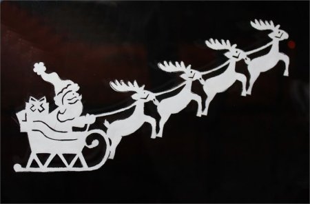 Сани для украшения окон на новый год