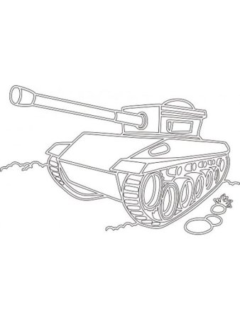 Трафарет танка для рисования