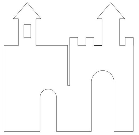 Трафарет замка из картона