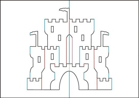 Средневековая крепость киригами