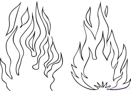 Трафареты языков пламени для вырезания из бумаги (43 фото)