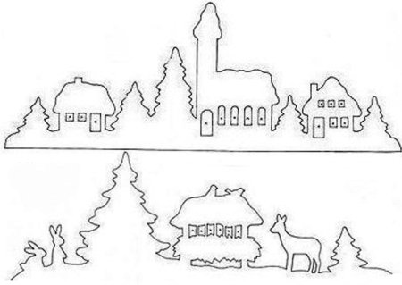 Трафареты на новый год город