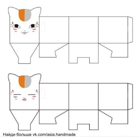 Развертка кошки из бумаги