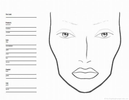 Face Chart для визажистов шаблон Mac