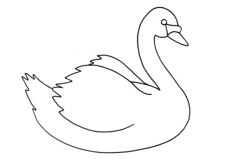 Лебедь рисунок для детей