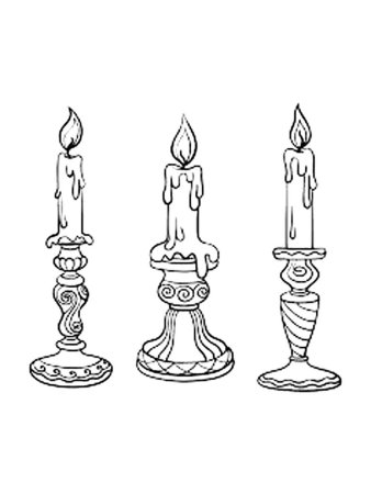 Подсвечник раскраска