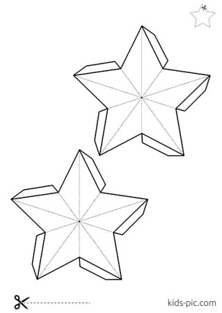 Пятиконечная объемная звезда из бумаги схема