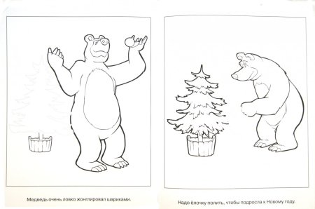 Трафареты на окна Маша и медведь