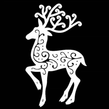 Новогодний олень трафарет