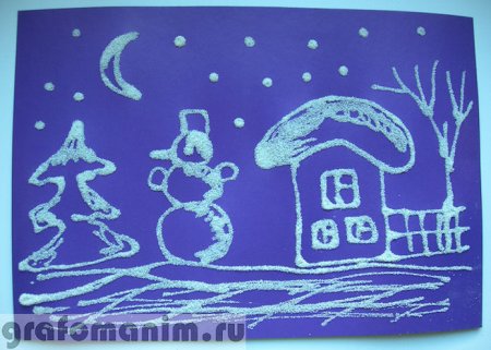 Аппликация манной крупой