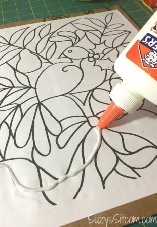 Рисование клеем ПВА