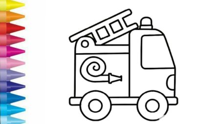 Раскраски пожарная машина для детей 3-4 лет