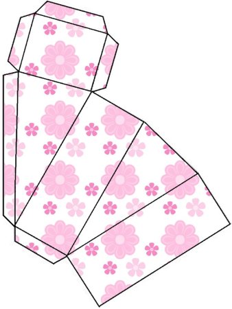 Коробочка кусочек торта шаблон для печати