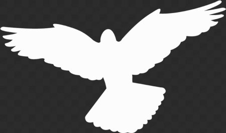 Силуэт голубя белый