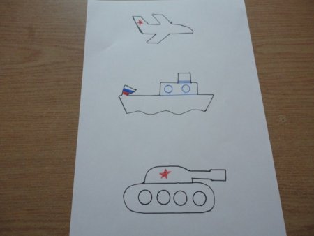 Аппликация танк для малышей
