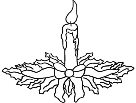 Новогодняя свеча раскраска