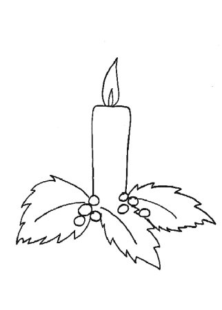Новогодняя свеча раскраска