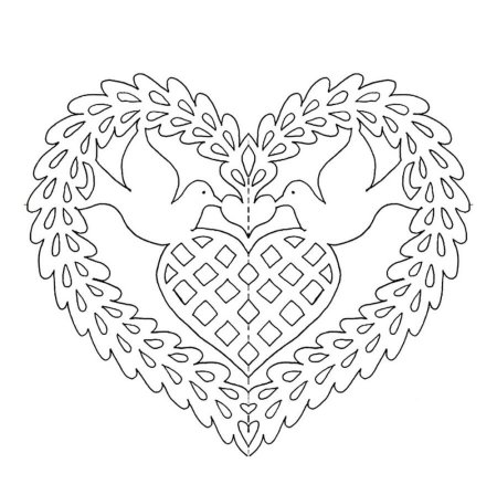 Ажурное сердце для вырезания