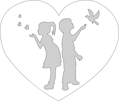 Трафарет на день влюбленных