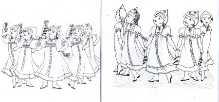Русский хоровод раскраска