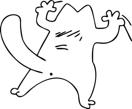 Трафарет котика на окно
