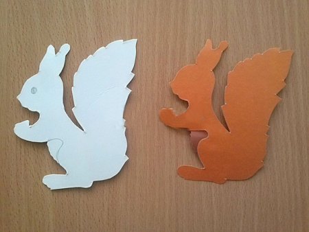 Аппликация из бумаги Белочка