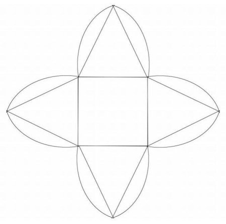 Трафарет коробочки треугольной