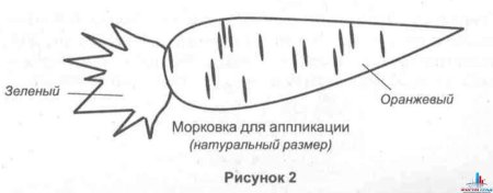 Морковь из бумаги схема