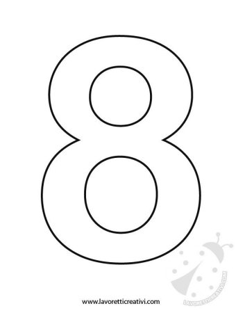 Цифра 8 трафарет для торта а4