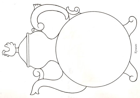 Шаблон гжельской посуды