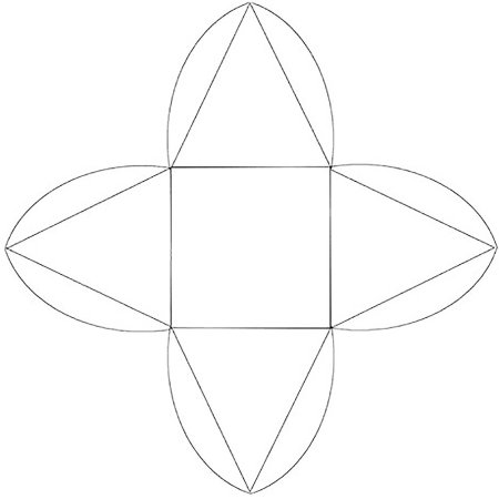 Трафарет коробочки треугольной