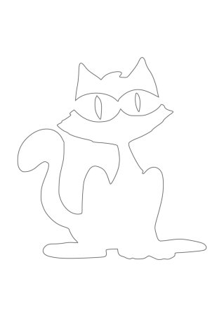 Трафарет котенка для вырезания