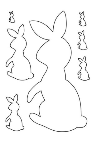 Трафарет зайца для вырезания из бумаги