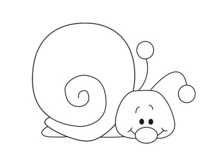 Раскраска улитка для малышей 2-3 лет