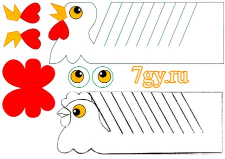 Курица из бумаги шаблон