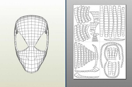 Pepakura маска человека паука