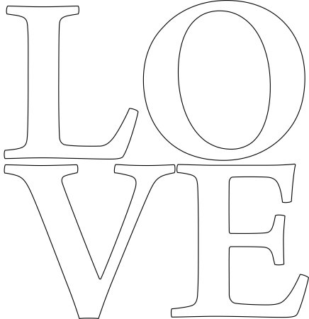 Буквы Love для вырезания