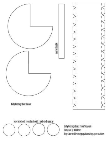 Трафарет коляски из картона