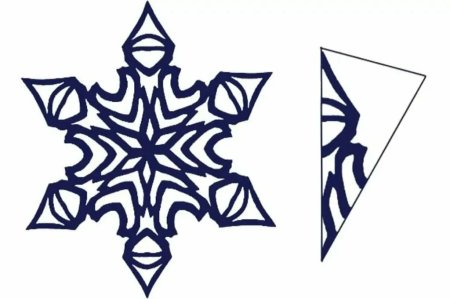Снежинка трафарет для вырезания