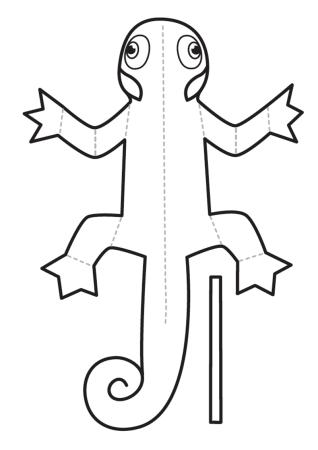 Ящерица из бумаги