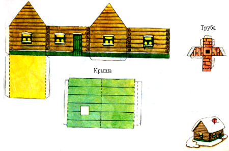 Деревенский домик развертка
