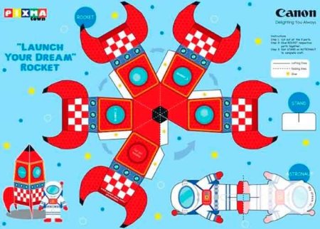 Развертка ракеты для склеивания для детей